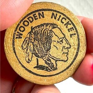 Vintage 1980 Wooden Nickel‎ Token – Chili New York Sesquicentennial Coin